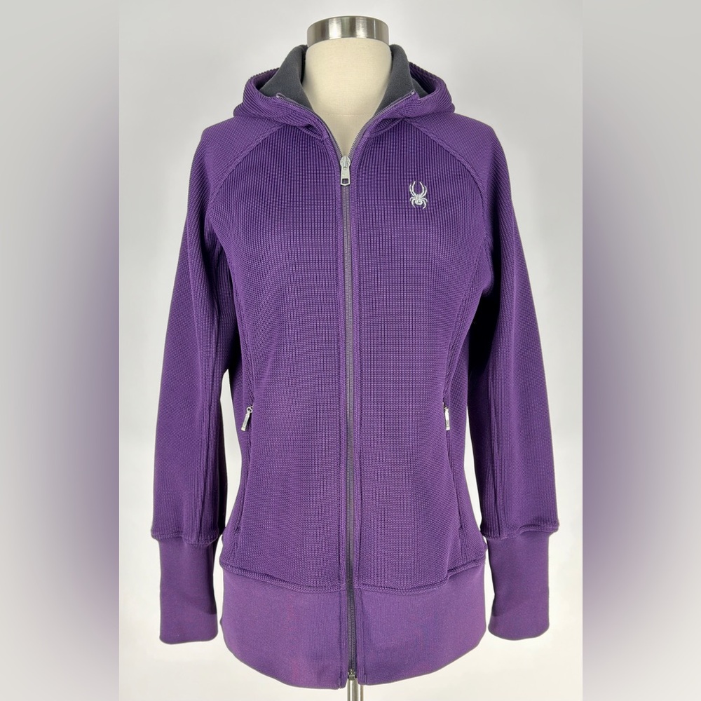 SPYDER Endure Core Sweater Women’s Jacket Purple Knit Fleece Full Zip Gorpcore L - Picture 3 of 12